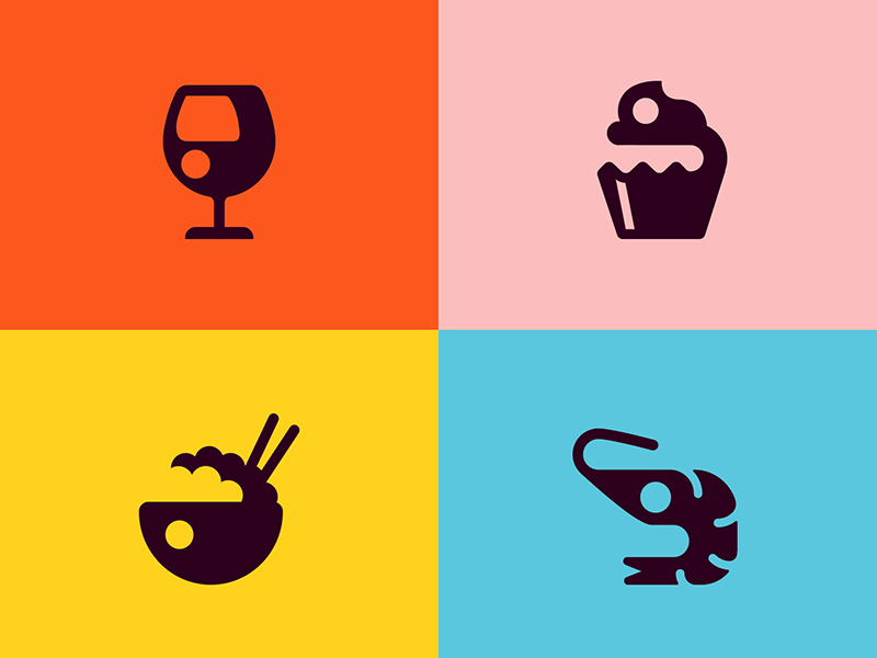 Restaurant icon set for Adobe XD